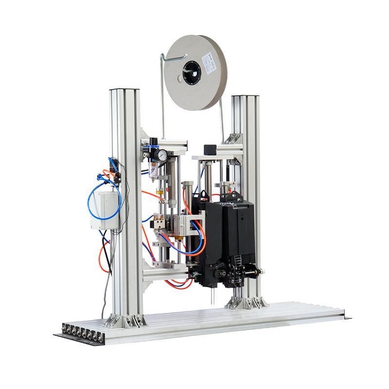 Double-head automatic card binding machine and staple fastenersing machine for fixing product paper cards