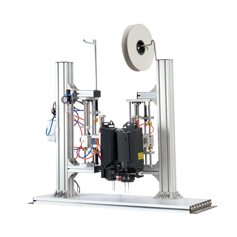 Double-head automatic card binding machine and staple fastenersing machine for fixing product paper cards
